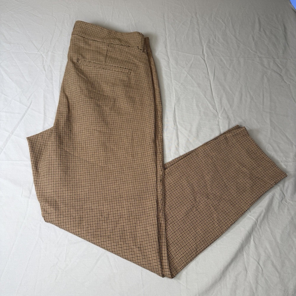 Old Navy Women Pixie Pants Size 10 Tan Plaid Stretch Ankle Slim Fit Office Wear